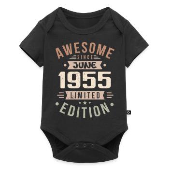June 1955 Birthday June 1955 Gift June 1955 - Baby Premium short-sleeve bodysuit - black - Front