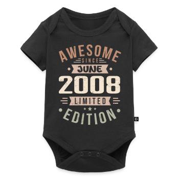 Juin 2008 Anniversaire Juin 2008 Cadeau Juin 2008 - Body à manches courtes Premium Bébé - noir - Devant