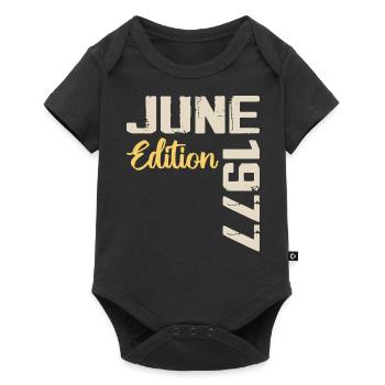 Né(e) en Juin 1977 Cadeau Juin 1977 Anniversaire - Body à manches courtes Premium Bébé - noir - Devant