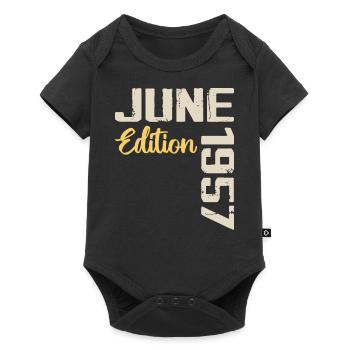 Born in June 1957 Gift June 1957 Birthday - Baby Premium short-sleeve bodysuit - black - Front