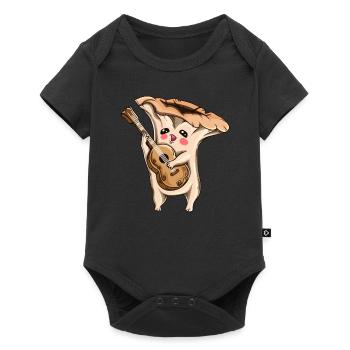 Pilz Fan Pilzliebhaber Shirt Kinder Erwachsenen - Baby Premium Kurzarmbody - Schwarz - Vorne