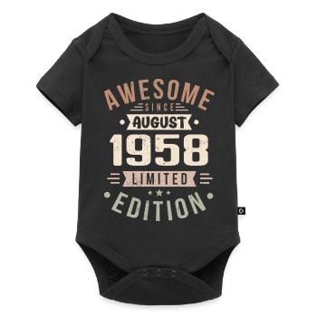 Août 1958 Anniversaire en Août 1958 Millésime 1958 - Body à manches courtes Premium Bébé - noir - Devant