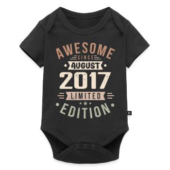 Août 2017 Anniversaire en août 2017 Millésime 2017 - Body à manches courtes Premium Bébé - noir - Devant