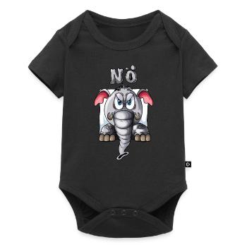 Elephant says Lower Austrian late riser lazy vacation - Baby Premium short-sleeve bodysuit - black - Front