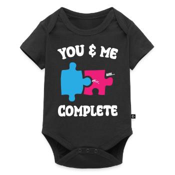 You and Me Complete Funny Puzzle - Baby Premium short-sleeve bodysuit - black - Front