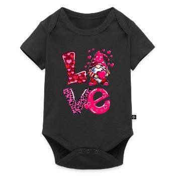 Gnome Nouvellement amoureux Couples amoureux Homme Femme - Body à manches courtes Premium Bébé - noir - Devant
