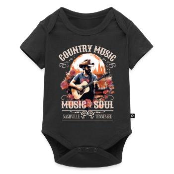 Musique country Guitare Guitariste Chanteur Vintage - Body à manches courtes Premium Bébé - noir - Devant