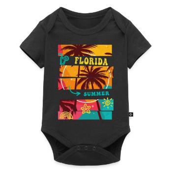 Florida USA Miami America Summer Palm Trees Beach - Baby Premium short-sleeve bodysuit - black - Front