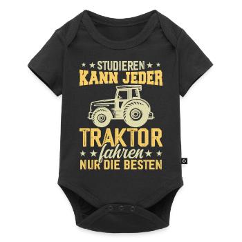Tout le monde peut étudier la conduite d’un tracteur uniquement le meilleur - Body à manches courtes Premium Bébé - noir - Devant