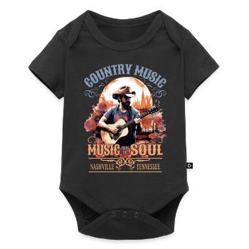 Musique country Guitare Guitariste Chanteur Vintage - Body à manches courtes Premium Bébé - noir - Devant