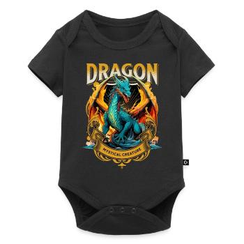Dragon Fantaisie Magie Mysticisme Mythologie Créature - Body à manches courtes Premium Bébé - noir - Devant
