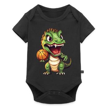 Basket-ball dinosaure T-Rex joueur de basket-ball - Body à manches courtes Premium Bébé - noir - Devant