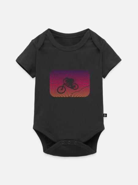 Downhill biken - Baby Premium Kurzarmbody - Schwarz