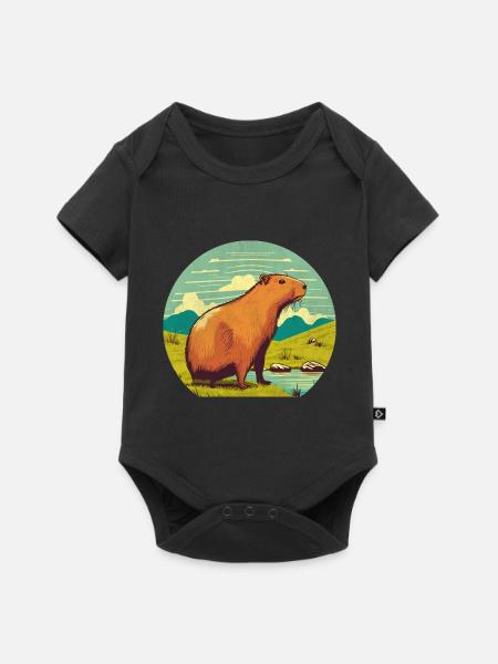 Wasserschwein - Baby Premium Kurzarmbody - Schwarz