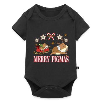 Merry Pigmas for a guinea pig lover - Baby Premium short-sleeve bodysuit - black - Front