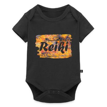 reiki schriftzug e 280 - Baby Premium Kurzarmbody - Schwarz - Vorne