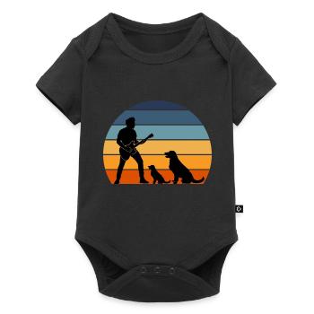 Guitar Player Pet Dog Animal Musician Bassist - Baby Premium short-sleeve bodysuit - black - Front