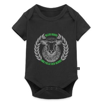 Schaf bleib ruhig und folge der Herde - Baby Premium Kurzarmbody - Schwarz - Vorne