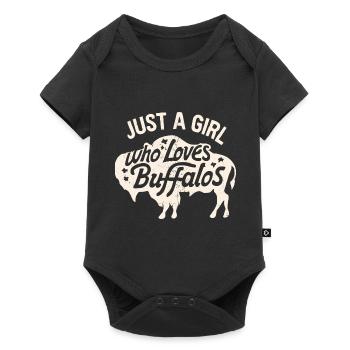 Nur ein Mädchen, das Buffalos liebt Büffel - Baby Premium Kurzarmbody - Schwarz - Vorne