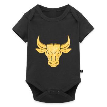Taureau d’or | Signe du zodiaque Taureau - Body à manches courtes Premium Bébé - noir - Devant