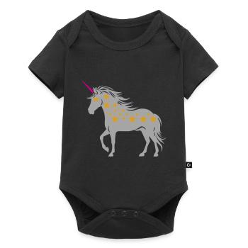 Einhorn mit Sternen | Farben änderbar - Baby Premium Kurzarmbody - Schwarz - Vorne