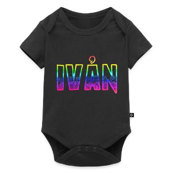 ivån rs regenbogen - Baby Premium Kurzarmbody - Schwarz - Vorne