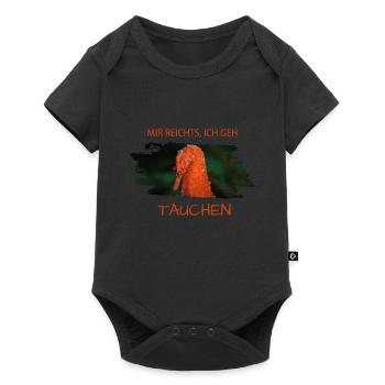 Tauchen Diving Seahorse Seepferdchen - Baby Premium Kurzarmbody - Schwarz - Vorne