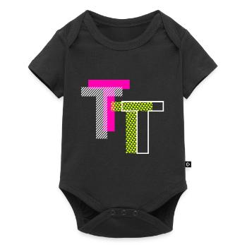 Lettre T - Body à manches courtes Premium Bébé - noir - Devant
