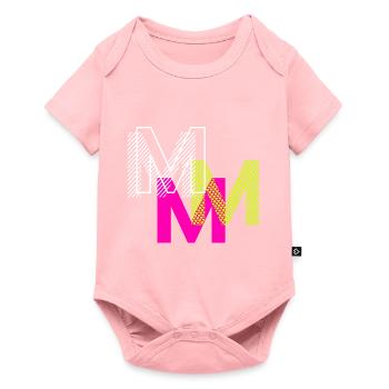 Lettre M - Body à manches courtes Premium Bébé - rose - Devant