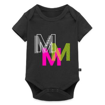 M Buchstabe - Baby Premium Kurzarmbody - Schwarz - Vorne