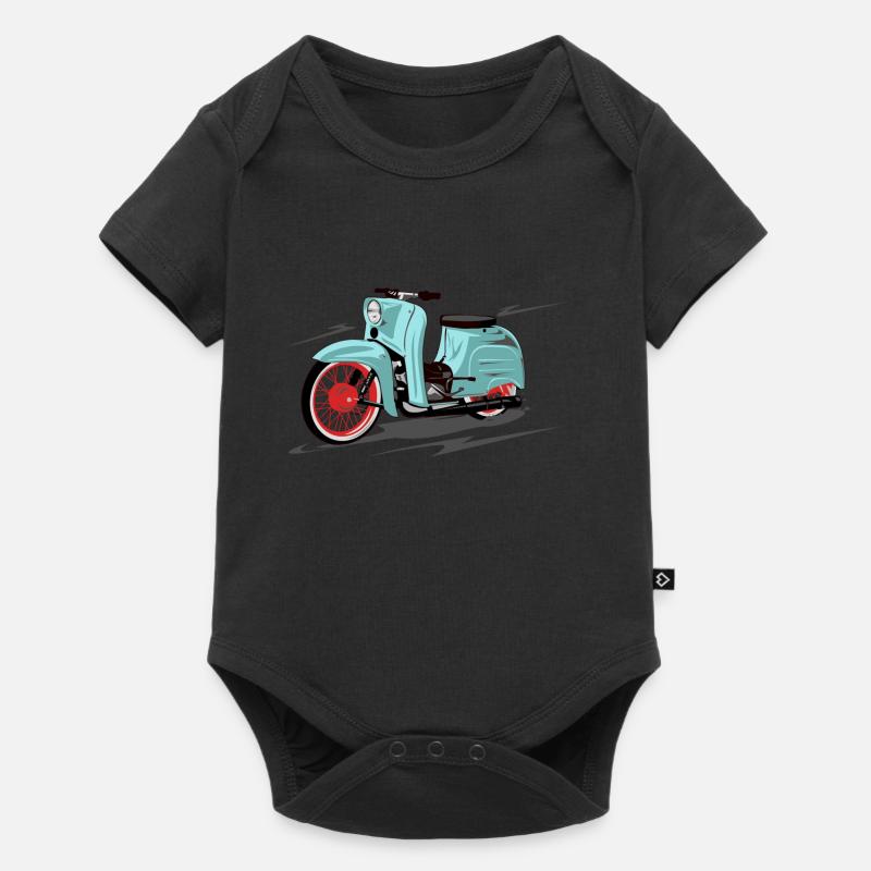 Simson Schwalbe mint, peppermint - Baby Premium Kurzarmbody - Schwarz