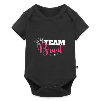 Team Braut Brautcrew JGA Geschenk Krone Sterne - Baby Premium Kurzarmbody - Schwarz - Vorne