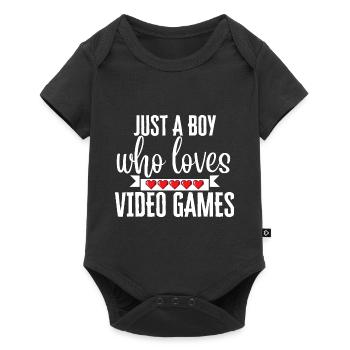 Aimer les jeux vidéo - Body à manches courtes Premium Bébé - noir - Devant
