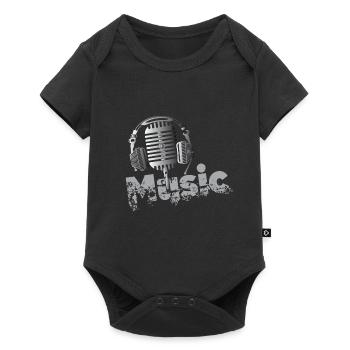 Musique Chanteur chanteuse micro cadeau - Body à manches courtes Premium Bébé - noir - Devant