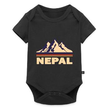 nepal mountains asia gift - Baby Premium short-sleeve bodysuit - black - Front