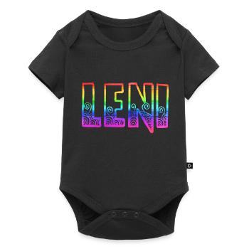 leni rs regenbogen - Baby Premium Kurzarmbody - Schwarz - Vorne