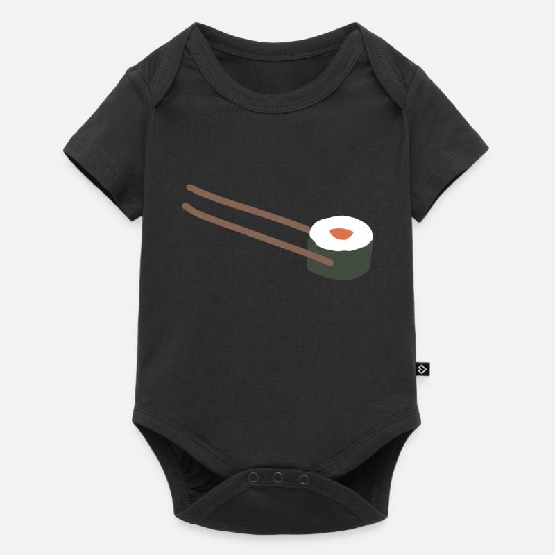 Sushi Stäbchen - Baby Premium Kurzarmbody - Schwarz