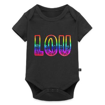 lou rs arc-en-ciel - Body à manches courtes Premium Bébé - noir - Devant
