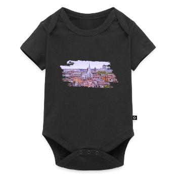 Roma Rome Rom - Baby Premium Kurzarmbody - Schwarz - Vorne