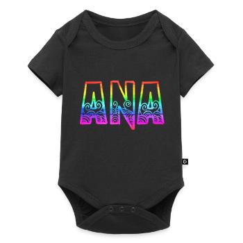 ana rs regenbogen - Baby Premium Kurzarmbody - Schwarz - Vorne