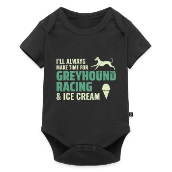 Greyhound Racing Ice Cream Dog Pet Race Animal - Baby Premium short-sleeve bodysuit - black - Front