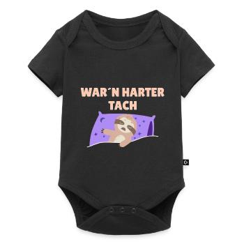 War`n harter Tach Feierabend Morgenmuffel Faultier - Baby Premium Kurzarmbody - Schwarz - Vorne