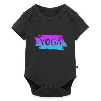 yoga om namaste - Baby Premium Kurzarmbody - Schwarz - Vorne