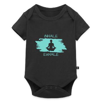 Inhale Exhale Yoga Meditation - Baby Premium Kurzarmbody - Schwarz - Vorne