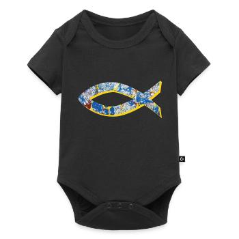 fisch ichthys e 205 - Body à manches courtes Premium Bébé - noir - Devant