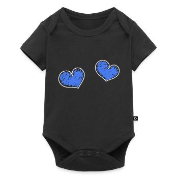 Hearts blue - Baby Premium short-sleeve bodysuit - black - Front