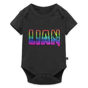 lian rs regenbogen - Baby Premium Kurzarmbody - Schwarz - Vorne