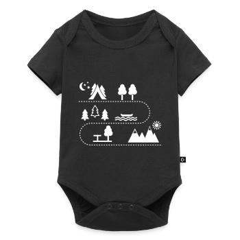 Le camping - Body à manches courtes Premium Bébé - noir - Devant