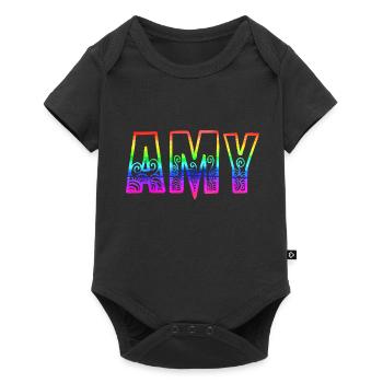 amy rs rainbow - Baby Premium short-sleeve bodysuit - black - Front