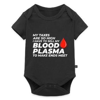 Problèmes fiscaux et jeux de mots sur le plasma sanguin Fiscalité Drôle - Body à manches courtes Premium Bébé - noir - Devant